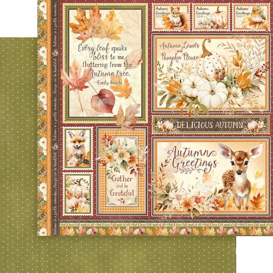 Graphic 45- Autumn Greetings 12x12 Paper