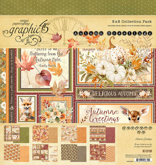 Graphic 45- Autumn Greetings 8x8 Collection