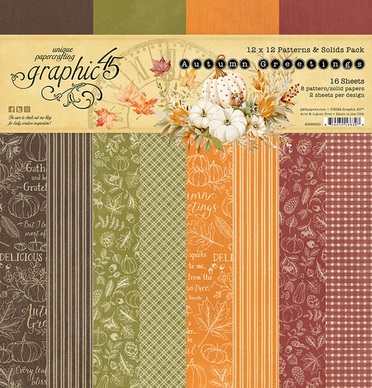 Graphic 45- Autumn Greetings Patterns & Solids