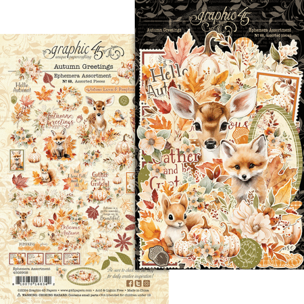 Graphic 45- Autumn Greetings Ephemera Pack