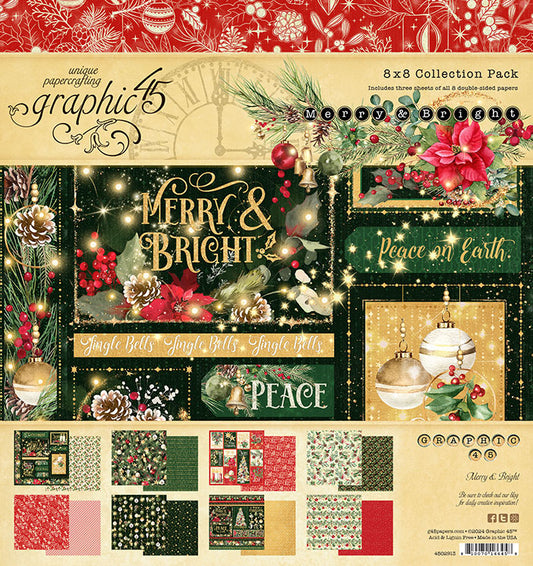 Graphic 45- Merry & Bright 8x8 paper collection