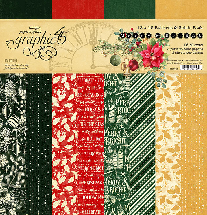 Graphic 45- Merry & Bright Patterns & Solids