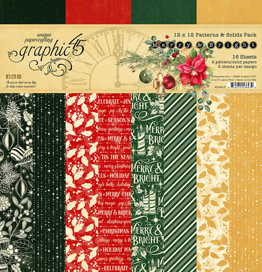 Graphic 45- Merry & Bright Patterns & Solids