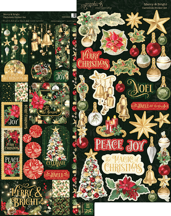 Graphic 45- Merry &  Bright Cardstock Stickers