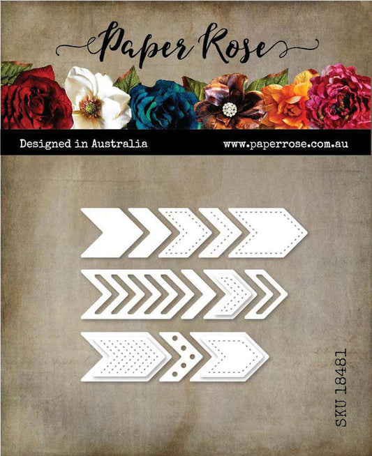 Paper Rose Studio- Chevron Arrows Large Die Set