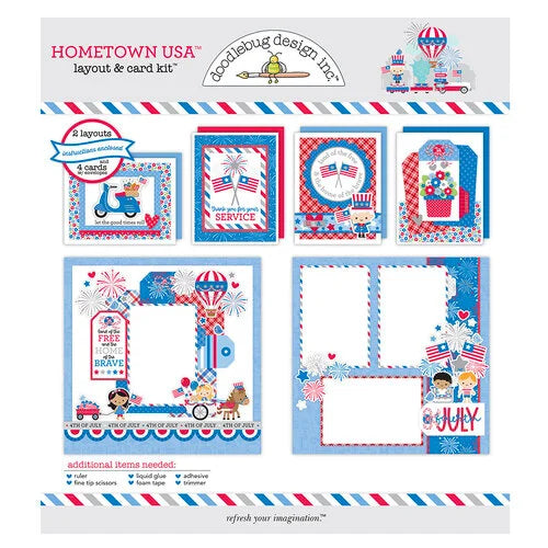 Doodlebug Design- Hometown USA Layout and Card Kit