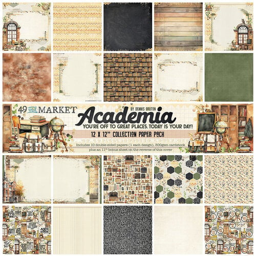 49 & Market- Academia 12x12 Collection Paper Pack