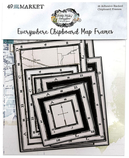 49 & Market -Everywhere Chipboard Map Frames