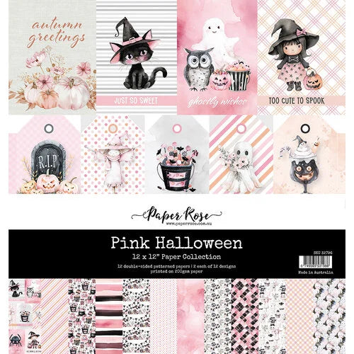 Paper Rose Studio- Pink Halloween 12x12 Paper Collection