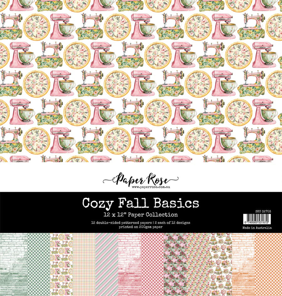 Paper Rose Studio- Cozy Fall Basics 12x12 Paper Collection