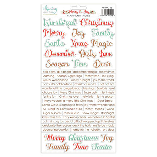 Mintay Papers-Merry and Joy- 6x12 Word Stickers