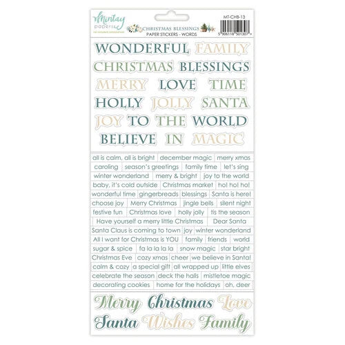 Mintay Papers - Christmas Blessings 6x12 Word Stickers