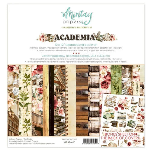 Mintay Papers-Academia, 12x12 Paper Set