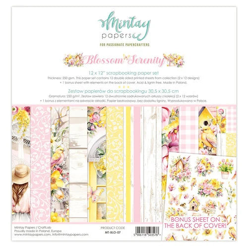 Mintay Papers-Blossom Serenity, 12x12 Paper Set