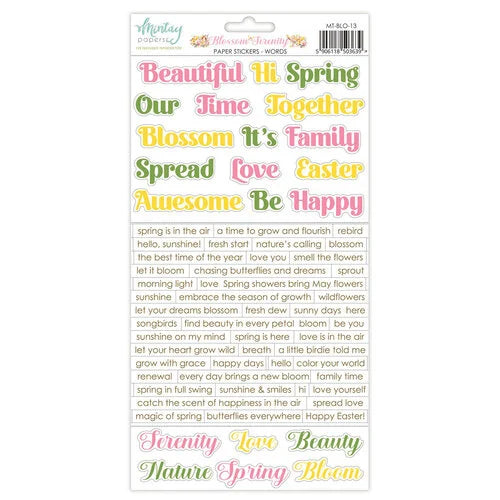 Mintay Papers-Blossom Serenity- 6x12 Word Stickers