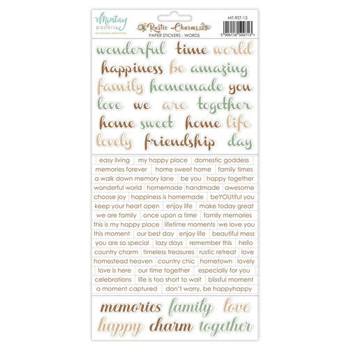 Mintay Papers-Rustic Charms- 6x12 Word Stickers