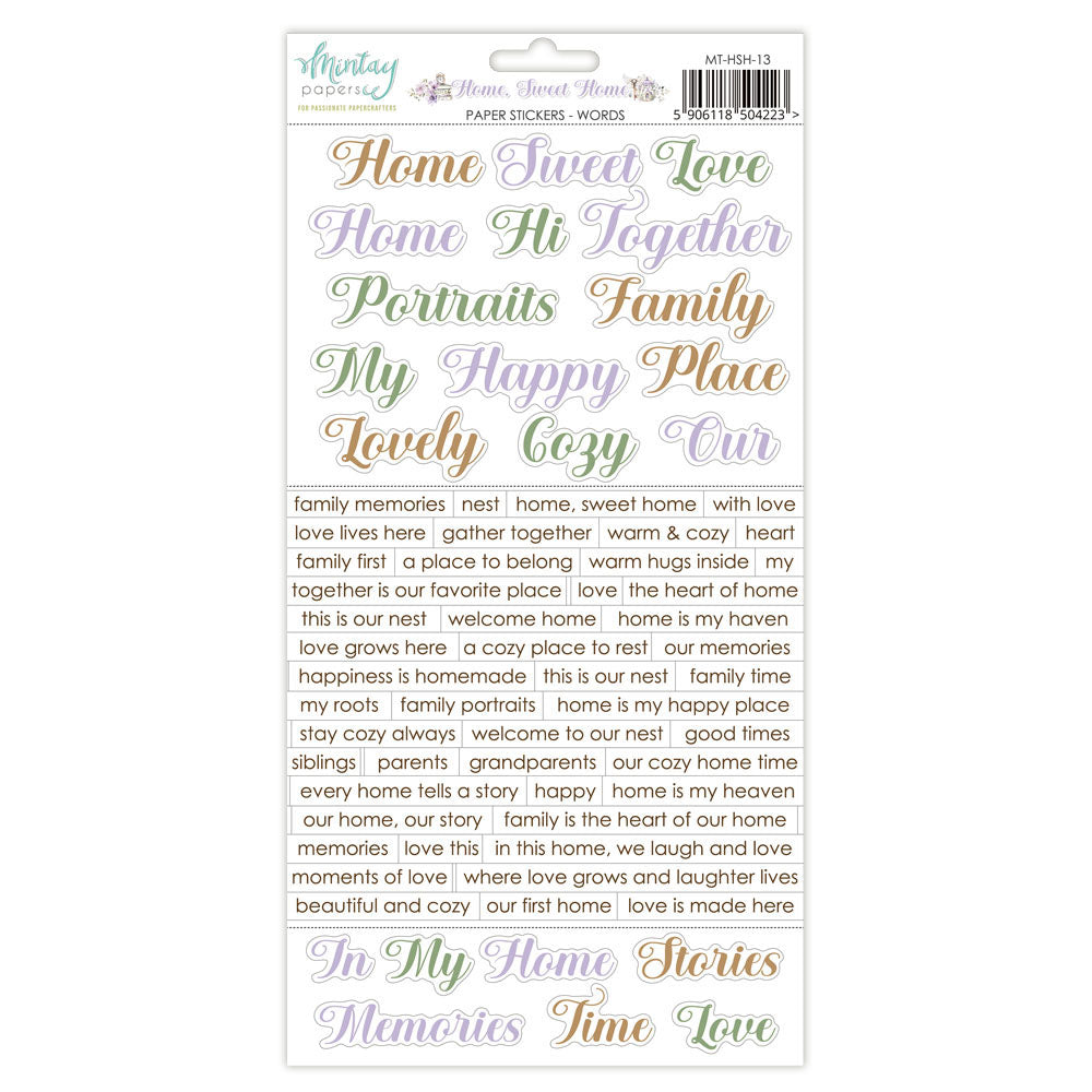 Mintay Papers-Home Sweet Home- 6x12 Word Stickers