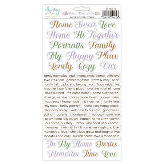 Mintay Papers-Home Sweet Home- 6x12 Word Stickers