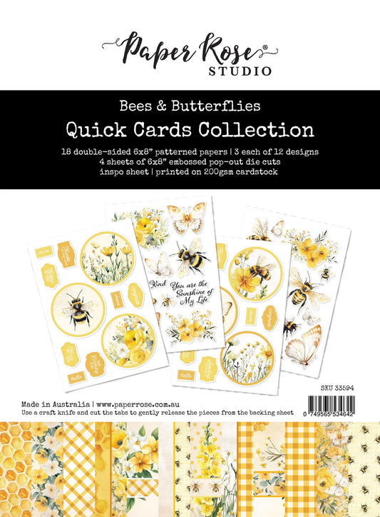 Paper Rose Studio-Quick Card Collection- Bees & Butterflies