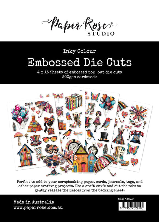 Paper Rose Studio - Inky Colour Embossed Die Cuts