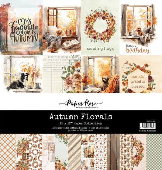 Paper Rose Studio - Autumn Florals 12x12 Paper Collection