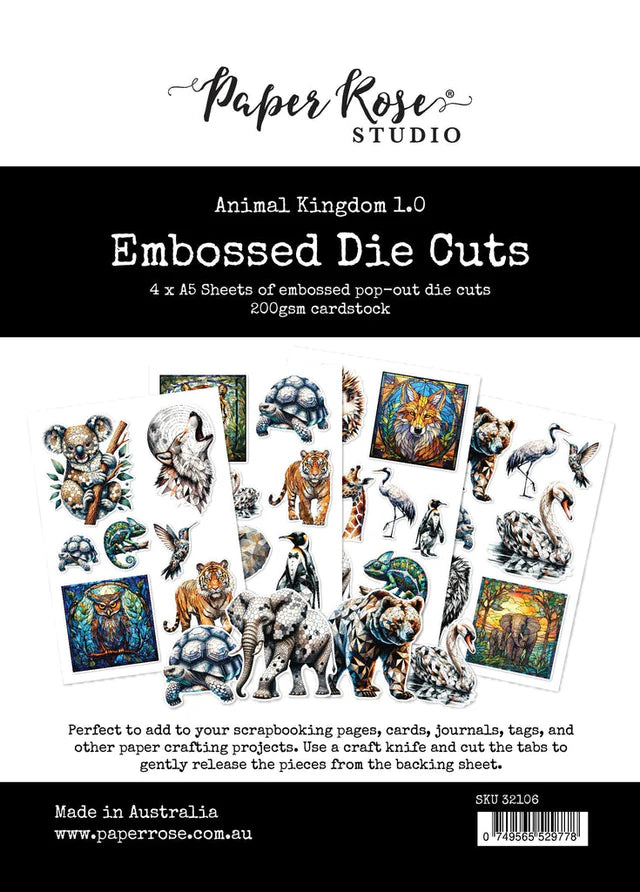 Paper Rose Studio-Embossed Die Cuts- Animal Kingdom 1.0