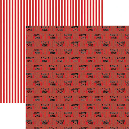 Designs By Reminisce - Now Showing - Admit One - 12x12 Paper Double Sided