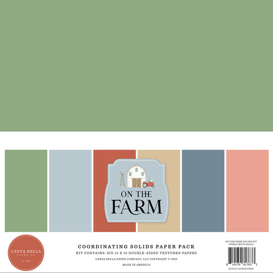 Carta Bella-On The Farm Coordinating Solids Paper Pack