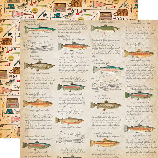 Carta Bella - Gone Camping - Fish Facts 12x12 Double Sided Paper