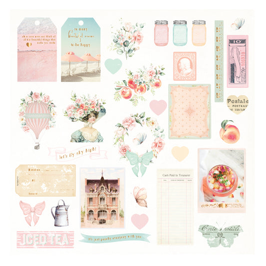Prima - Peach Tea - Ephemera Pack 32 Pieces