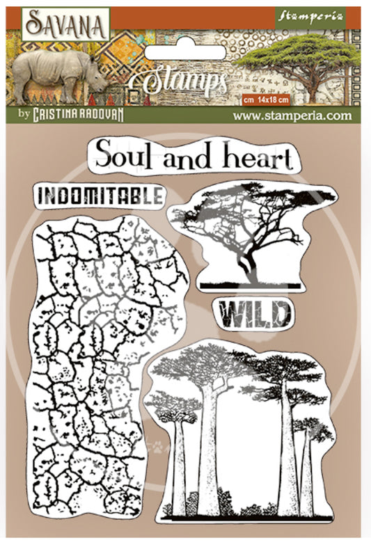 Stamperia - Savana Crackle and Tree Stamp