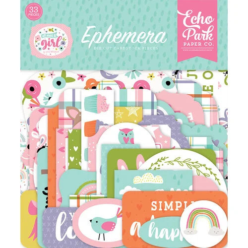 Echo Park - All About A Girl Collection and Ephemera Bundle