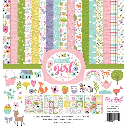 Echo Park - All About A Girl Collection and Ephemera Bundle