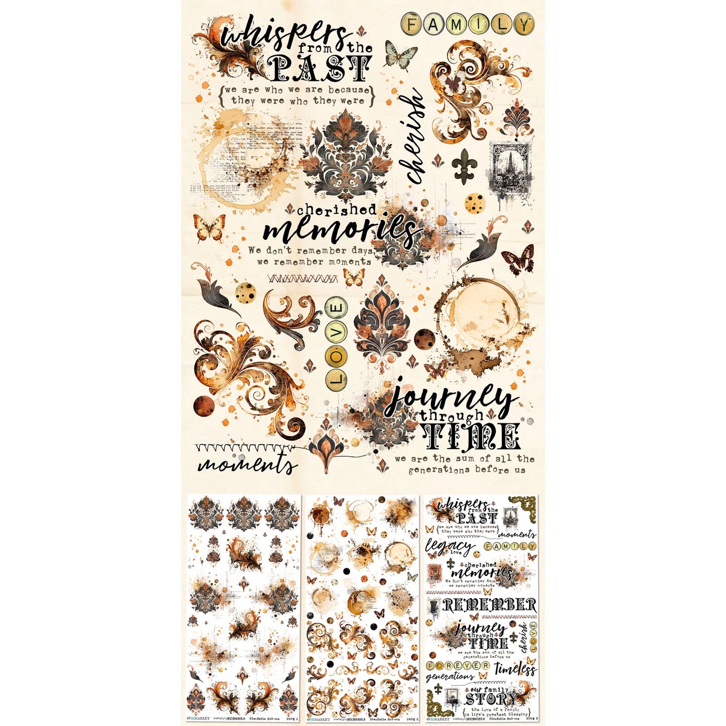 49 & Market - Nostalgic Memories - Blendable Rub-On Transfers
