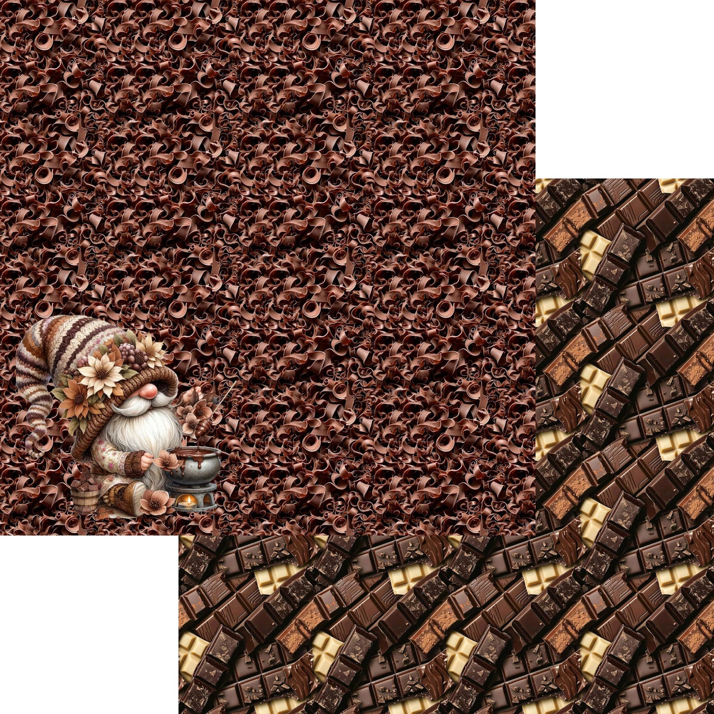SSC- Chocolate Heaven - Chocolate Curls 12 x 12 Double-Sided Scrapbook Paper