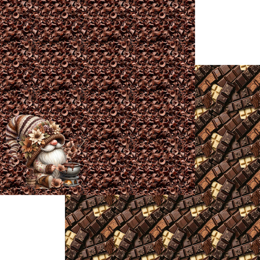 SSC- Chocolate Heaven - Chocolate Curls 12 x 12 Double-Sided Scrapbook Paper
