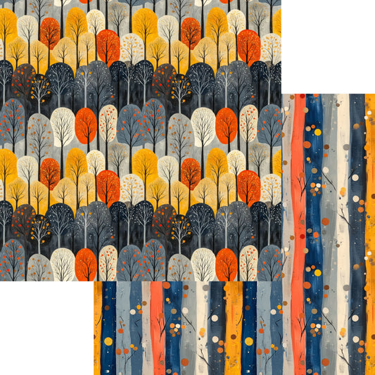 SSC Designs - Indigo Fall Collection Into The Forest 12 x 12 Double-Sided Scrapbook Paper