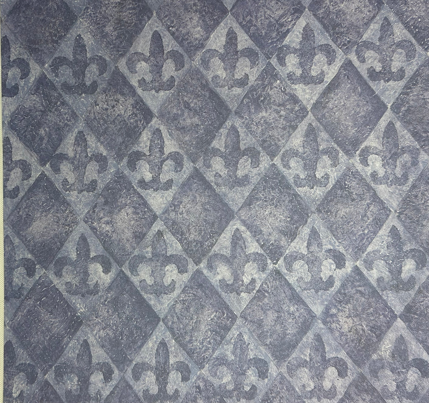 Vintage Market - Scrap-Ease- Fleur De Lis-Sapphire 12x12 Single Sheet