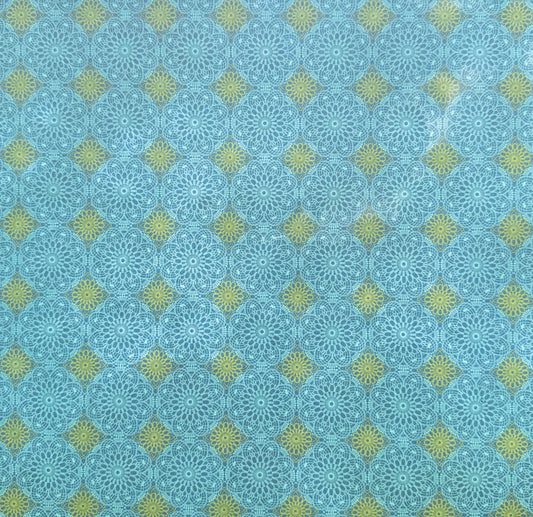 Vintage Market - 12x12 Single Sided Paper - Teal with Green Accents
