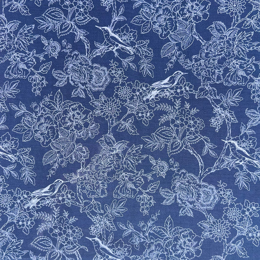 Vintage Market - 12x12 single Sided Paper - Blue Tapestry Print
