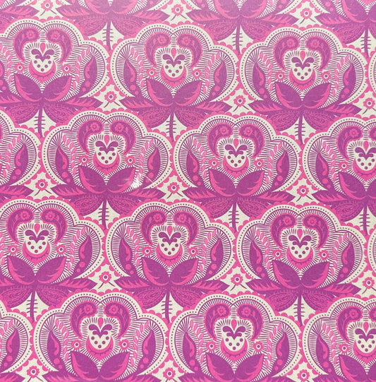 Vintage Market - 12x12 Single Sided Paper - Pink Paisley Floral Print