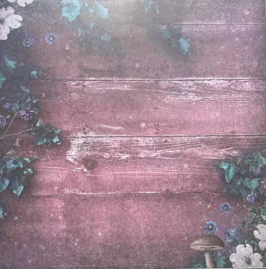 Vintage Market - 12x12 Single Sided Paper - Fence Garden
