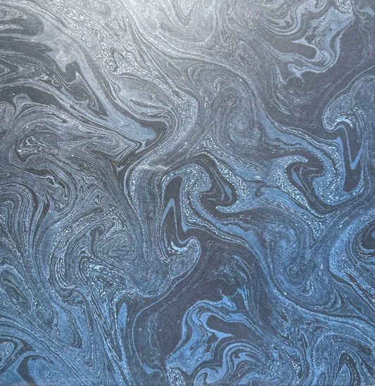 Vintage Market - 12x12 Single Sided Paper - Blue Liquid Marble