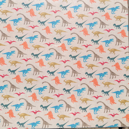 Vintage Market - 12x12 Single Sided Paper - Dinosaurs