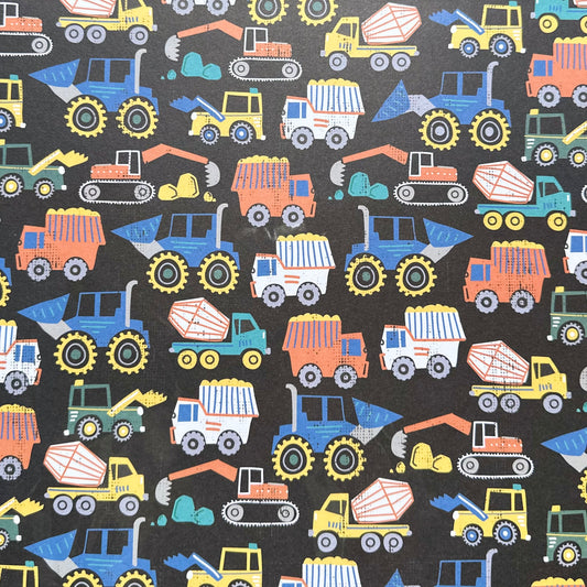 Vintage Market - 12x12 single Sided Paper - Construction Trucks