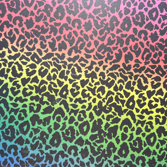 Vintage Market - 12x12 Single Sided Paper - Rainbow Leopard Print