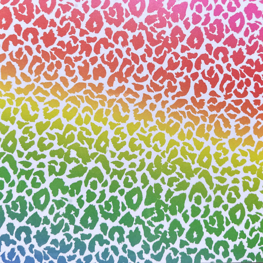 Vintage Market - 12x12 Single Sided Paper - Rainbow Cheetah Print