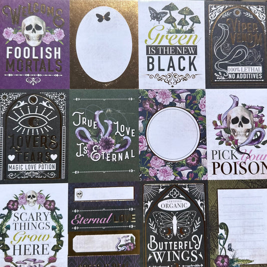 Vintage Market - 12x12 Single Sided Paper - welcome Foolish Mortals - Cut Apart