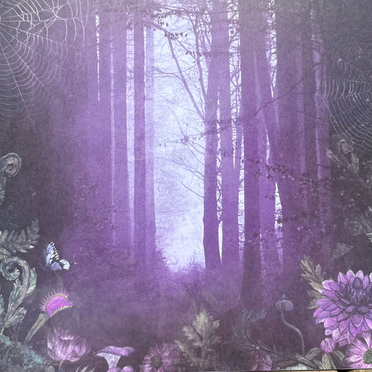 Vintage Market - 12x12 Single Sided Paper - Purple Woods
