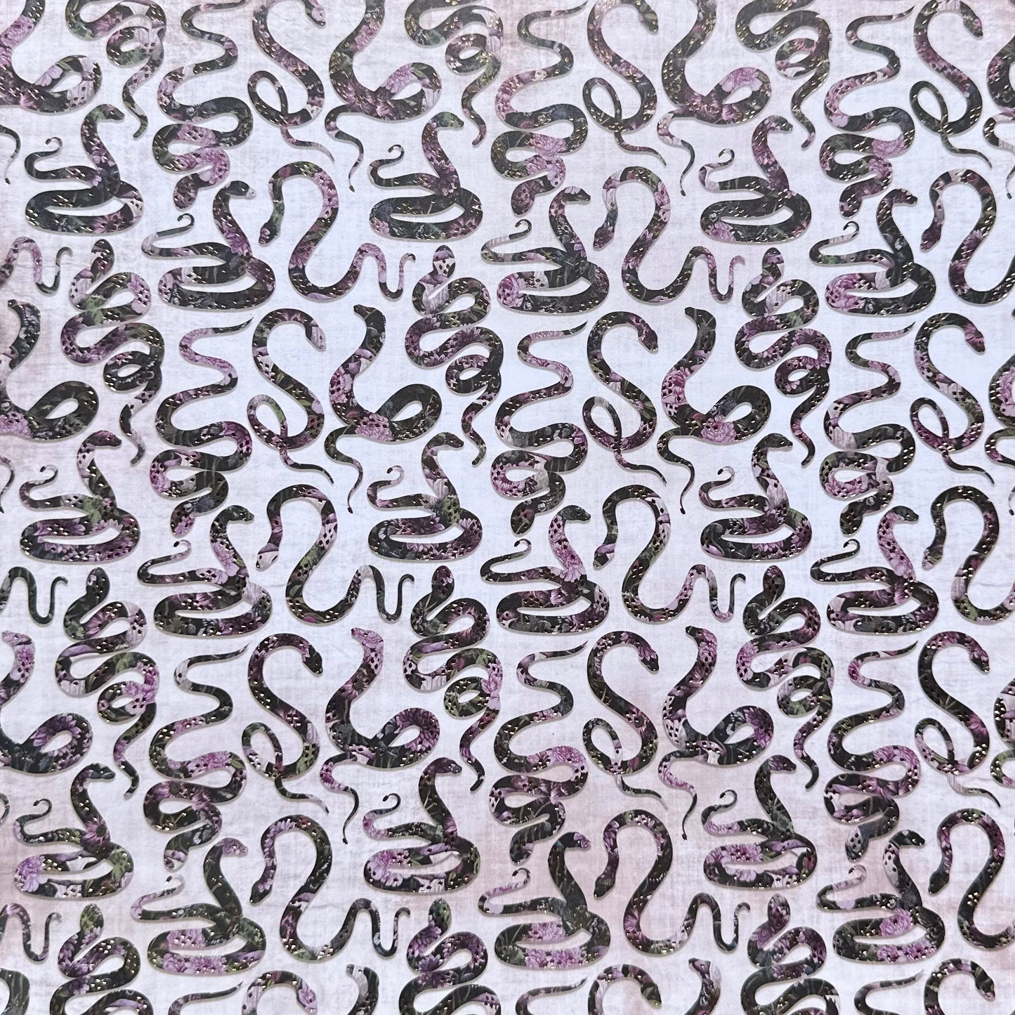 Vintage Market - 12x12 Single Sided Paper - Floral Snakes with Gold Foil Accents